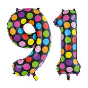 Folieballon 91 jaar stippen 86cm
