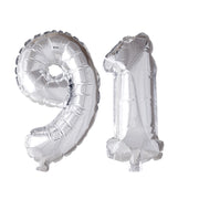 Folieballon 91 jaar zilver 41cm