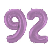 Folieballon 92 jaar metallic paars 86cm