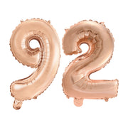 Folieballon 92 jaar Rosé Goud 41cm