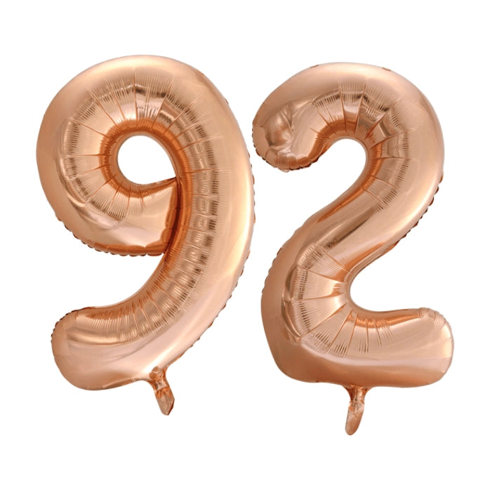 Folieballon 92 jaar Rosé Goud 86cm