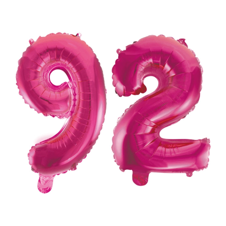 Folieballon 92 jaar roze 41cm