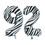 Folieballon 92 jaar zebra 86cm
