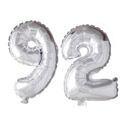 Folieballon 92 jaar zilver 41cm