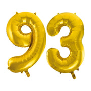 Folieballon 93 jaar Goud 66cm