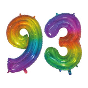 Folieballon 93 jaar Regenboog 76cm