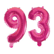Folieballon 93 jaar roze 41cm