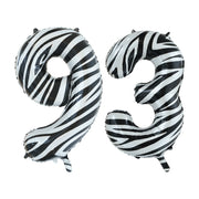 Folieballon 93 jaar zebra 86cm