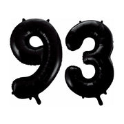 Folieballon 93 jaar zwart 86cm