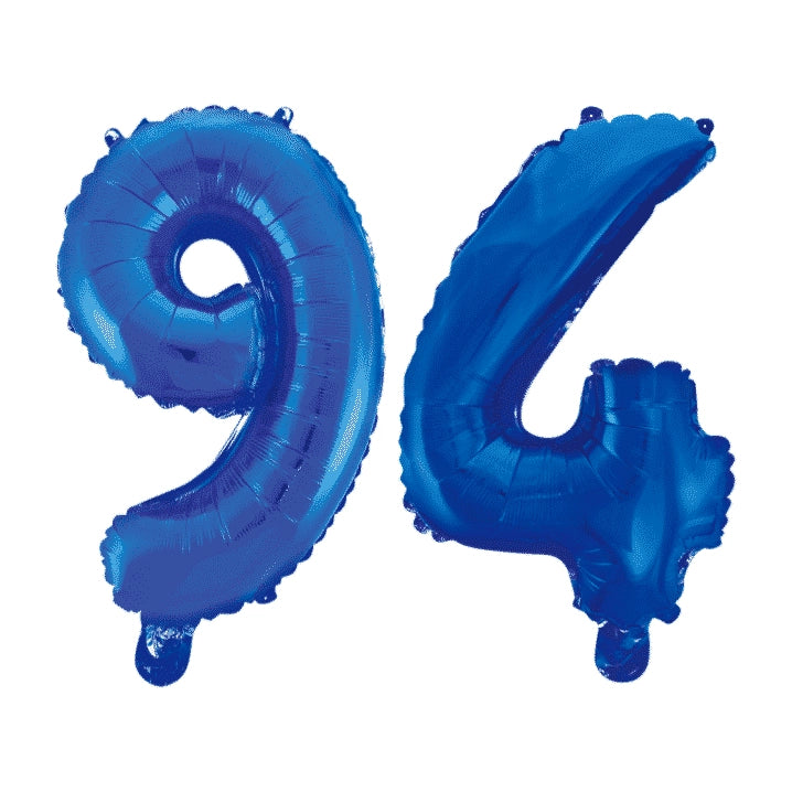 Folieballon 94 jaar blauw 86cm
