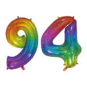 Folieballon 94 jaar Regenboog 76cm