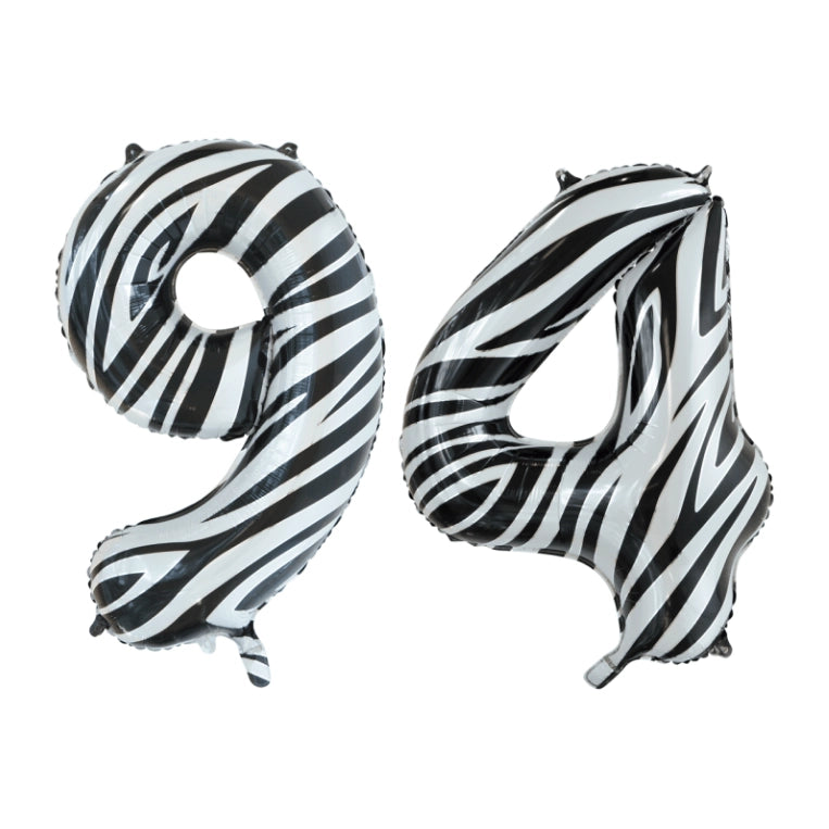 Folieballon 94 jaar zebra 86cm
