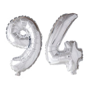 Folieballon 94 jaar Zilver 66cm