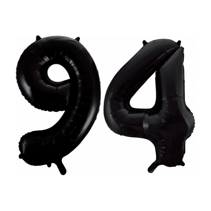 Folieballon 94 jaar zwart 86cm