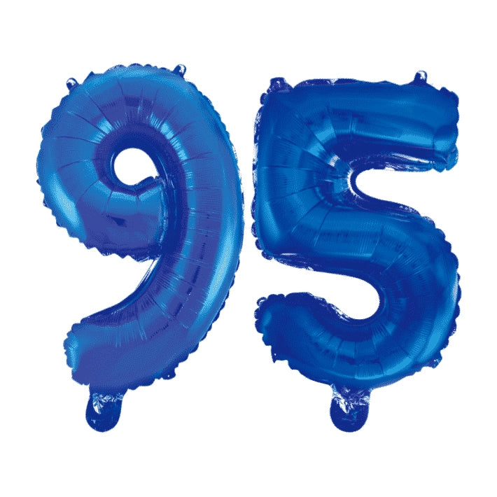Folieballon 95 jaar blauw 41cm