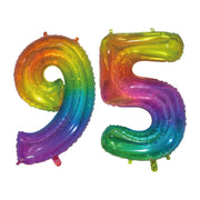 Folieballon 95 jaar Regenboog 76cm