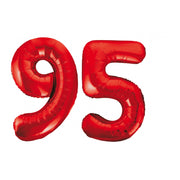 Folieballon 95 jaar rood 86cm