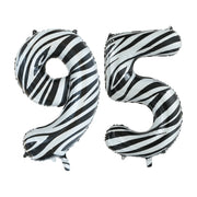 Folieballon 95 jaar zebra 86cm