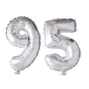Folieballon 95 jaar Zilver 66cm