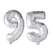 Folieballon 95 jaar zilver 86cm