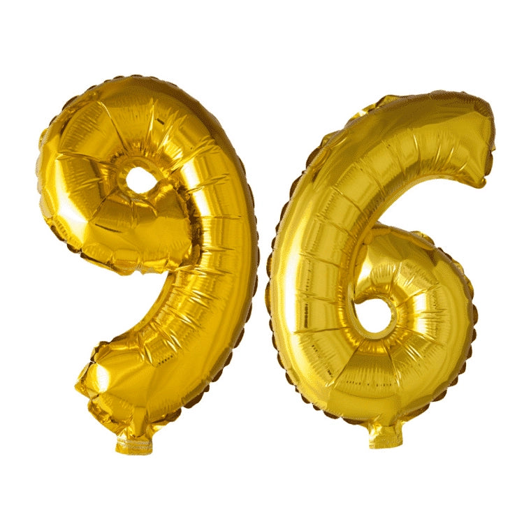 Folieballon 96 jaar Goud 41cm