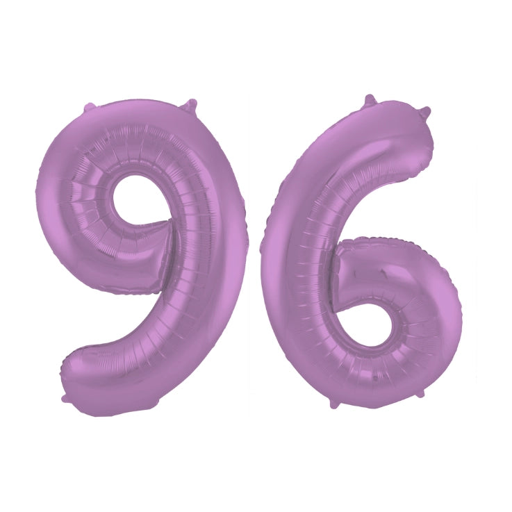 Folieballon 96 jaar metallic paars 86cm