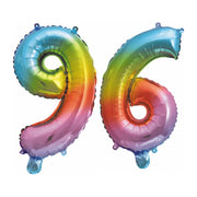 Folieballon 96 jaar Regenboog 86cm