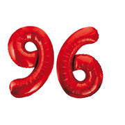 Folieballon 96 jaar rood 86cm