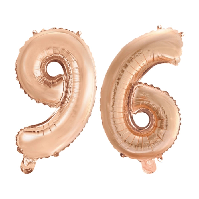 Folieballon 96 jaar Rosé Goud 41cm