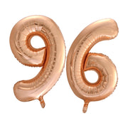 Folieballon 96 jaar Rosé Goud 86cm