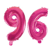 Folieballon 96 jaar roze 41cm