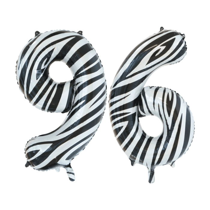 Folieballon 96 jaar zebra 86cm