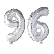 Folieballon 96 jaar zilver 41cm