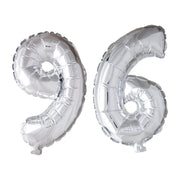 Folieballon 96 jaar Zilver 66cm