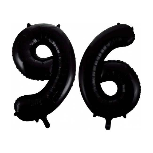 Folieballon 96 jaar zwart 86cm