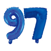 Folieballon 97 jaar blauw 86cm