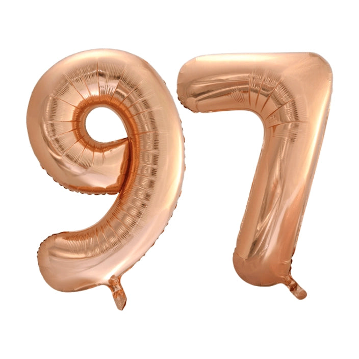 Folieballon 97 jaar Rosé Goud 86cm