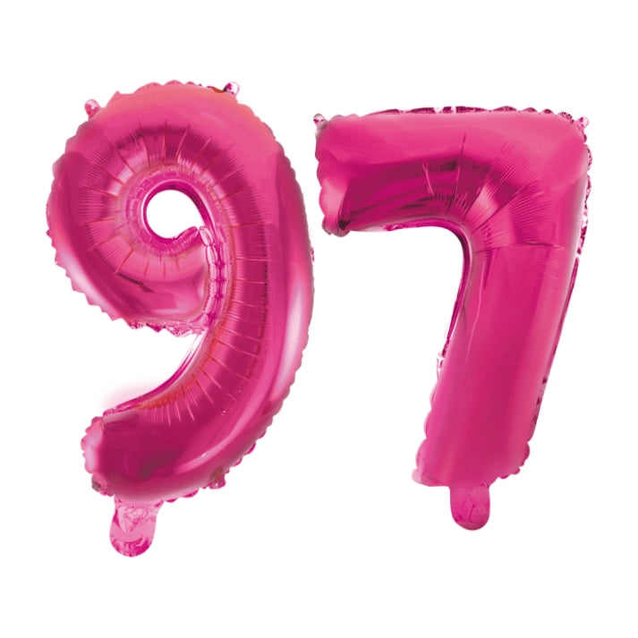 Folieballon 97 jaar roze 86cm
