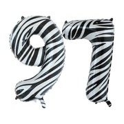 Folieballon 97 jaar zebra 86cm