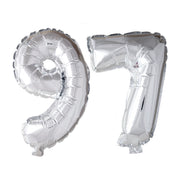 Folieballon 97 jaar Zilver 66cm
