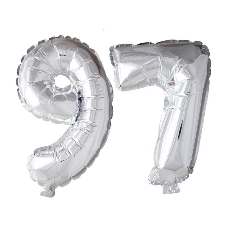 Folieballon 97 jaar Zilver 66cm