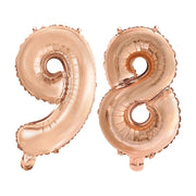 Folieballon 98 jaar Rosé Goud 41cm