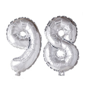 Folieballon 98 jaar zilver 41cm