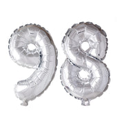 Folieballon 98 jaar Zilver 66cm