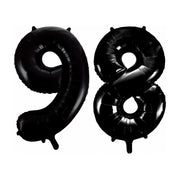 Folieballon 98 jaar zwart 86cm
