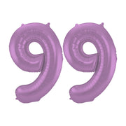 Folieballon 99 jaar metallic paars 86cm