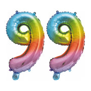 Folieballon 99 jaar Regenboog 86cm