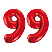 Folieballon 99 jaar rood 86cm