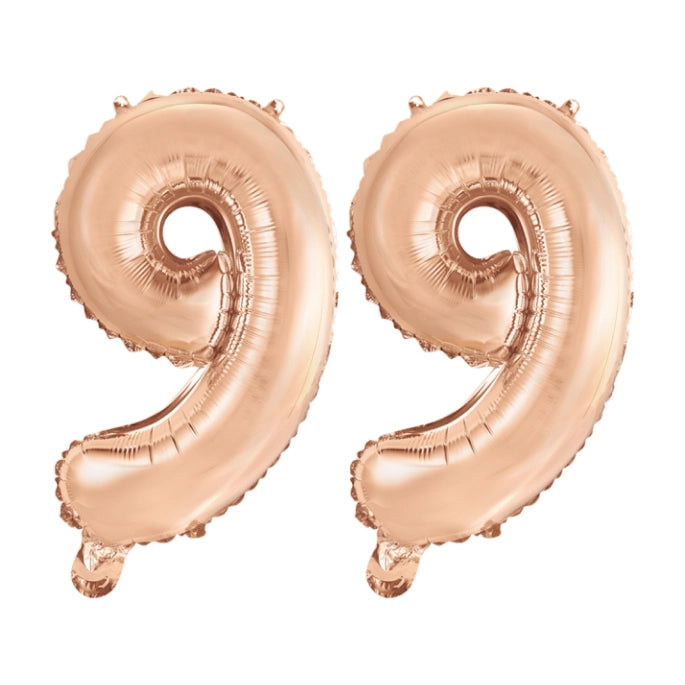 Folieballon 99 jaar Rosé Goud 41cm