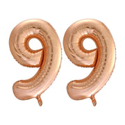 Folieballon 99 jaar Rose Goud 66cm